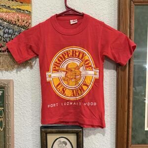 Vintage 70s‎ RARE Property Of The U.S. Army Kids Military Shirt Size Small 6-8